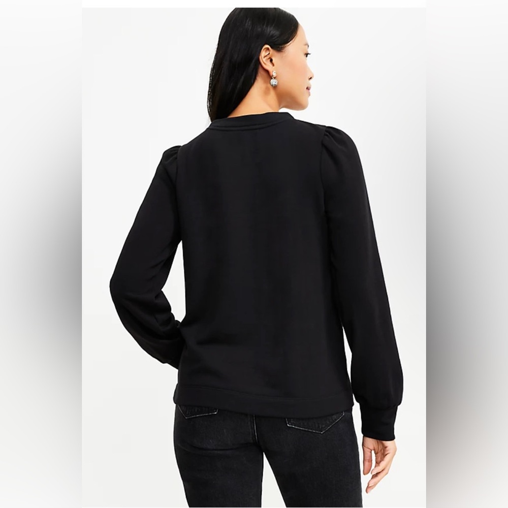 Loft Black Cheers Sweatshirt Long Sleeves Crew neck  Size M - Picture 5 of 12